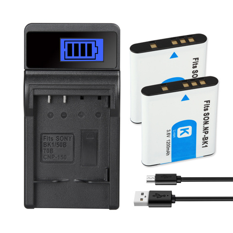 Chargeur de Batterie NPBK1 pour SONY S750, S780, S950, S980, W190, W370, W180, NP-BK1, DSC-S950 mAh, 1200 NPBK1 ► Photo 1/6