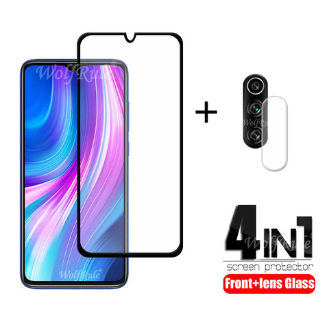 4-en-1 pour Xiaomi Redmi Note 8 Pro verre pour Redmi Note 8 Pro HD protection verre trempé pour Redmi Note 8 T 9 S Pro lentille verre ► Photo 1/6