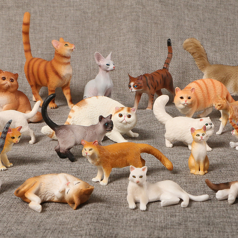 Simulation d'animaux domestiques, chat perse sans poils, Figurine en plastique, Figurine de ferme, jouet de Collection Miniature pour enfant ► Photo 1/6