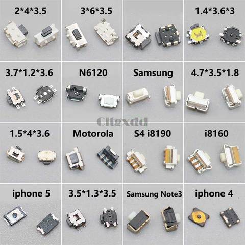 Micro interrupteur Tactile à bouton-poussoir, 10 pièces, 2x4x3.5 3x6x3.5, pour Samsung S2 S3 S4 note 3 I8190 I8160, Nokia, Lenovo, HTC, Xiaomi Moto ► Photo 1/6