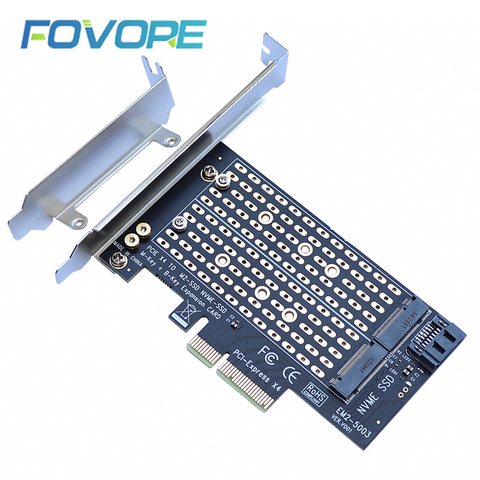 Adaptateur PCIE SATA M.2, NVME/M2, PCIE E vers SATA M.2, carte M + B, ajouté sur les cartes ► Photo 1/6