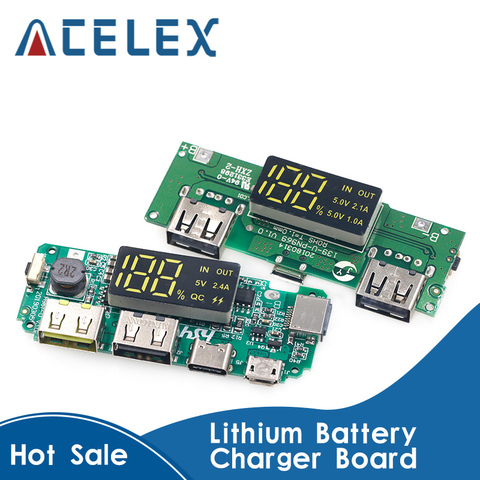 Carte de chargeur de batterie au Lithium LED double USB 5V 2.4A Micro/type-c USB batterie externe 18650 Module de charge Protection de Circuit ► Photo 1/6