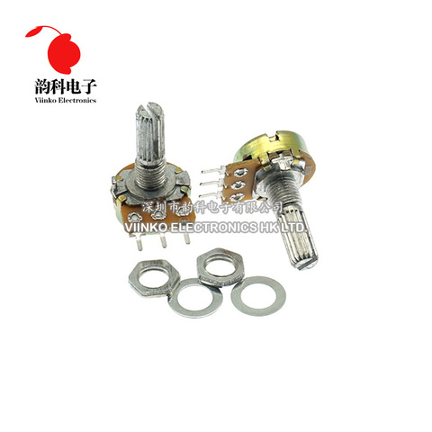 Double potentiomètre stéréo avec arbre de 20mm, 10 pièces, WH148 B1K B2K B5K B10K B20K B50K B100K B500K, 3 broches, 1K 2K 5K 10K 50K 100K 1M ► Photo 1/4