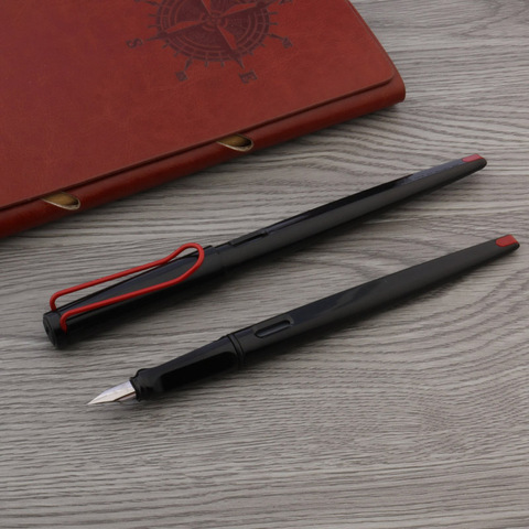 Stylo-plume à encre en plastique avec grand Clip, corps Long de 2022mm 0.38mm, à pointe coudée, noir, rouge, nouvelle mode, 0.5, fournitures de bureau, papeterie ► Photo 1/6