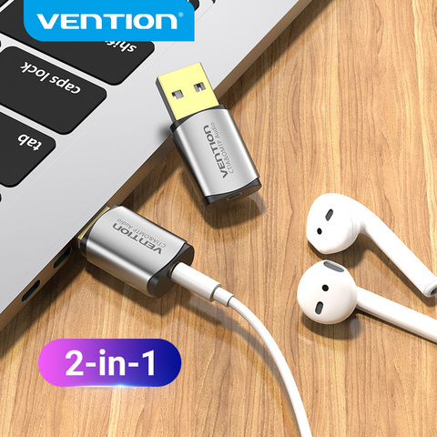 Vention USB carte son externe USB Interface Audio carte son adaptateur 3.5mm pour ordinateur portable PS4 casque carte son USB ► Photo 1/6