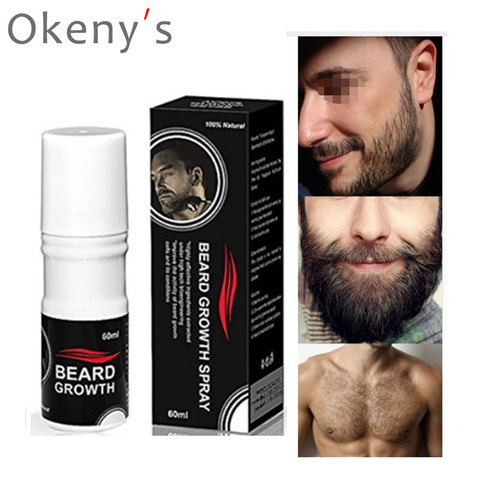 Spray pour la croissance de la barbe, 60ml, 100% naturel, huile pour le visage ► Photo 1/6