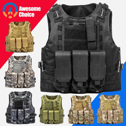 Gilet tactique USMC pour Airsoft militaire Molle Combat assaut plaque transporteur gilet tactique CS vêtements de plein air gilet de chasse ► Photo 1/6