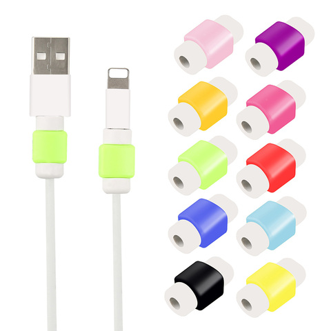 10 pièces écouteur fil câble protecteur ligne de données cordon protecteur étui de protection câble enrouleur couverture pour iPhone USB câble de charge ► Photo 1/6