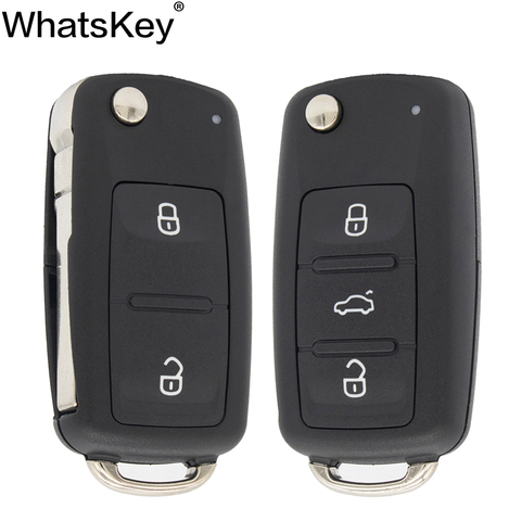 WhatsKey-coque de clé télécommande à rabat, pour voiture, Seat Altea, pour Skoda Fabia, Volkswagen VW Caddy, Passat B5, Golf 6 7 4, 5K0837202AD ► Photo 1/6