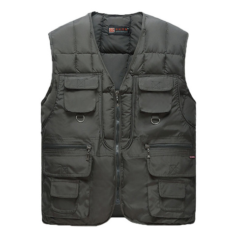 Gilet chaud en coton pour homme, veste sans manches avec plusieurs poches pour homme, à la mode, avec fermeture éclair, gilet Pro journaliste, WFY41, 2022 ► Photo 1/6