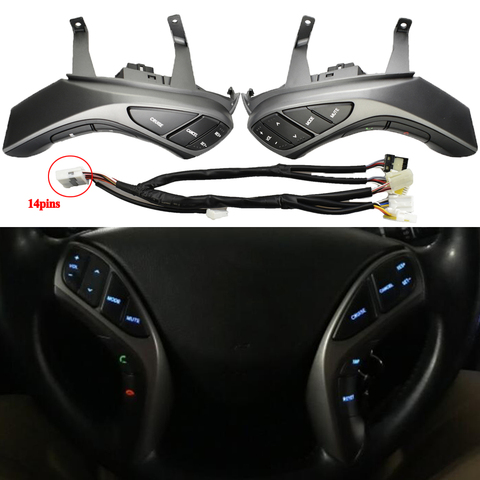 Bouton de volant pour Hyundai Elantra 2012 2013 2014 2015 année I30, Bluetooth, commandes de vitesse, commutateurs de voiture ► Photo 1/6