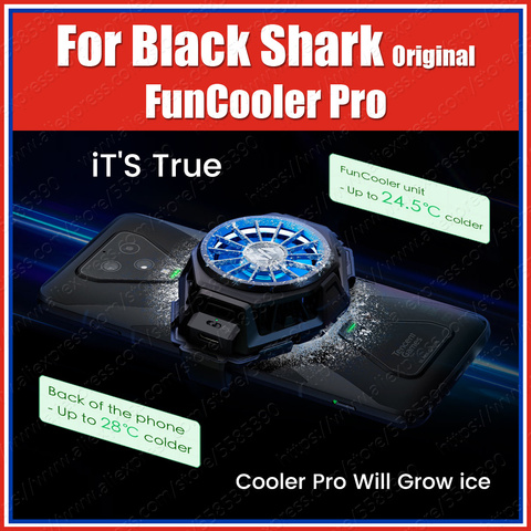 Stock BR20 Original noir requin 3s 3 Pro 2 Pro Fun refroidisseur liquide ventilateur de refroidissement Mi11 K30 Mi9T Pro ROG téléphone 3 2 rouge magique 5G ► Photo 1/6