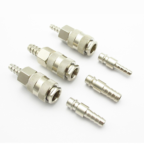 2 pièces 6mm 8mm 10mm tuyau barbe raccord pneumatique norme européenne europe Type Euro raccord rapide connecteur coupleur pour compresseur d'air ► Photo 1/2