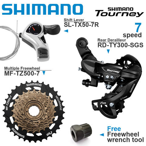 SHIMANO Tourney – ensemble de vitesses 6v 7v, 6/7 rapports, SL-TX50 manettes de vitesse TY300, dérailleur arrière TZ500, roue libre pour vtt, pièces d'origine ► Photo 1/2