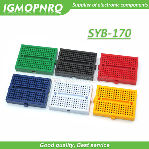 Mini carte de Test PCB sans soudure, SYB-170 jaune blanc noir bleu vert rouge, 170 points d'attache, 2 pièces ► Photo 1/6