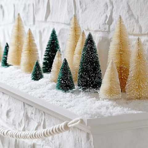 Mini arbre de noël artificiel, 8 pièces, pour décoration de noël, pour la maison, or, vert, blanc, pour noël, nouvel an, décoration pour noël ► Photo 1/6