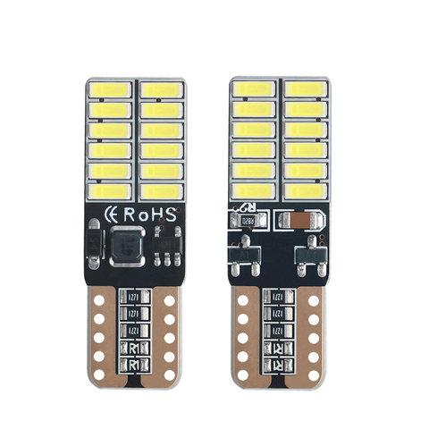 2X T10 W5W 4014 24SMD Canbus voiture LED intérieur lumières ampoule aucune erreur Auto largeur lampes 6000K Super lumineux dégagement ampoules 12V blanc ► Photo 1/6