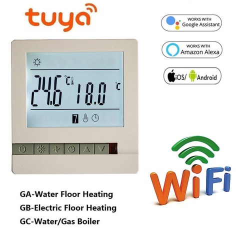 Thermostat WiFi MK71, régulateur de température pour l'eau/chauffage électrique au sol, chaudière à eau/gaz, fonctionne avec Alexa Google Home ► Photo 1/6