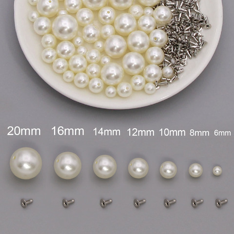 Boutons à Rivets de 6/8/10/12/14/16/20MM | Perles acryliques à Rivets, clous pour vêtements/sacs/chaussures, bouton de goujons ► Photo 1/6