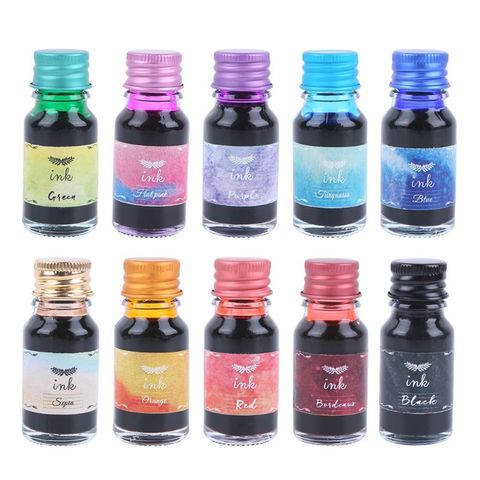 10 pièces 10ml coloré stylo plume encre remplissage encres papeterie fournitures scolaires ► Photo 1/6