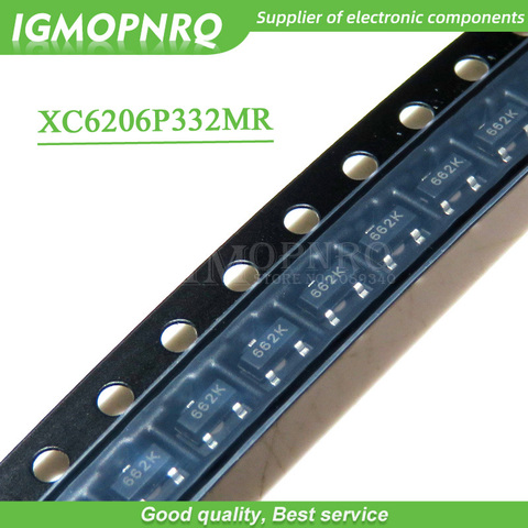 50pcs XC6206P332MR 662K XC6206 3.3 V/0.5A positif fixe LDO régulateur de tension SOT-23 nouveau original ► Photo 1/1