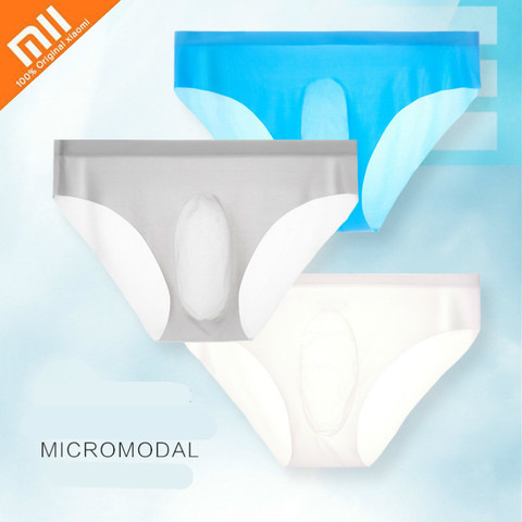 Xiaomi – sous-vêtements pour hommes, culotte Ultra-fine transparente, convexe U, en soie glacée, Sexy, 3D, 3 pièces ► Photo 1/6