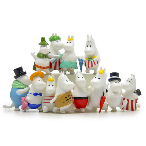 12 pièces/lots dessin animé hippopotame elfe Couple Mini Figures paysage animaux Figurine maison fée jardin décoration poupée jouets petits cadeaux ► Photo 1/6