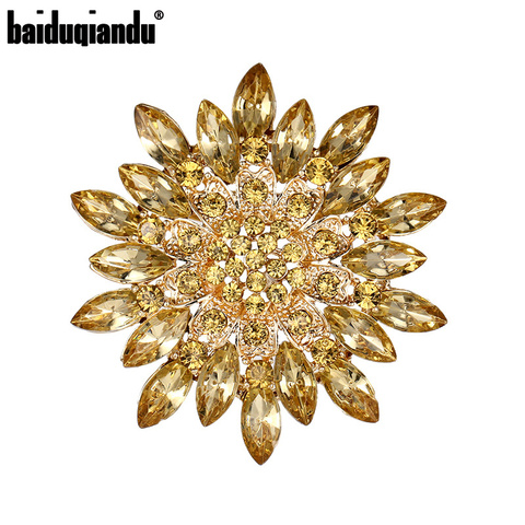 Baiduqiandu marque classique cristal strass grande marguerite fleur broches pour femmes manteau ou Bouquets de mariage ► Photo 1/6