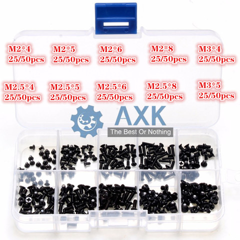 AXK – Kit de vis pour ordinateur portable, 250 pièces/500 pièces, M2 M2, 5 M3 KM, vis Phillips à tête plate ► Photo 1/6