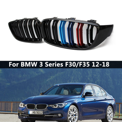 Calandre avant noire brillante/M, 1 paire, pour BMW série 3 F30 F31 F35 2012 – 2022 ► Photo 1/6