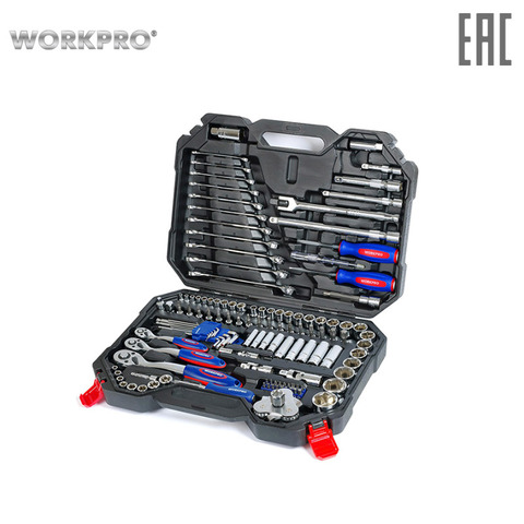 Ensemble d'outils 100 pièces WORKPRO W003025AE boîte en métal pour kit de réparation automatique de clé à outils ► Photo 1/5