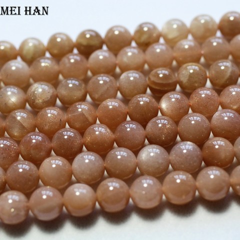 Meihan – perles en pierre de lune naturelle, rondes et lisses, orange, 10mm +-0.2, 38 brins, vente en gros ► Photo 1/2