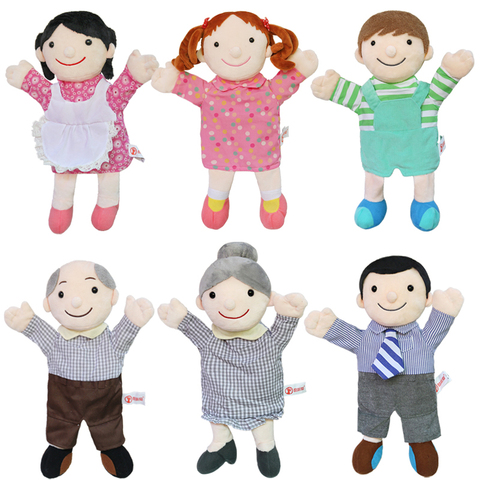 Marionnettes en peluche doux papy papa famille doigt gant main éducatif lit histoire apprentissage drôle filles jouets garçons doigt poupées ► Photo 1/6