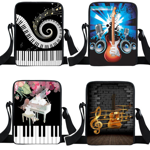 Notes de musique/guitare/Piano Mini sac de messager filles sacs à bandoulière femmes sacs à main sacs à bandoulière petite sacoche Bookbag cadeau ► Photo 1/6