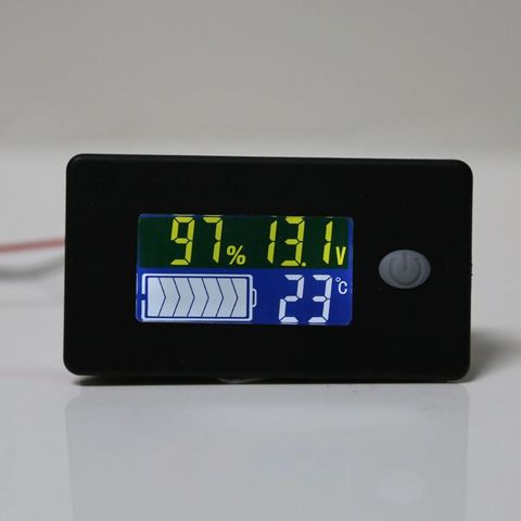 Indicateur de capacité de batterie 12V 24V 36V 48V 60V 72V 10-100V testeur de batterie au plomb Li-ion avec voltmètre de température LCD ► Photo 1/6