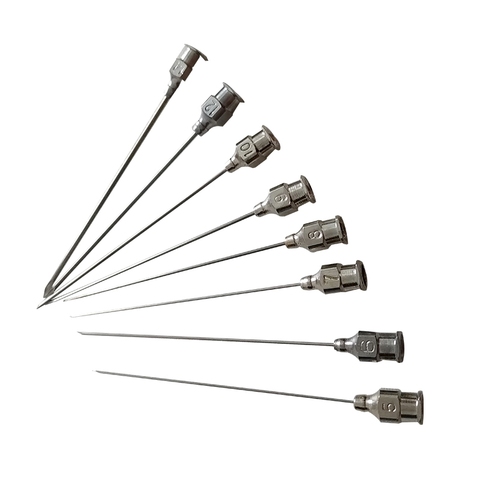 Aiguilles de distribution de seringue en acier inoxydable, 5 pièces, 2.0mm 14G 100x60/80/120/150/200/250/300mm ► Photo 1/6