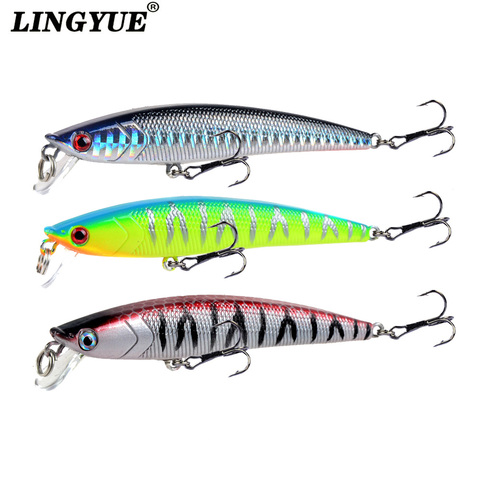 LINGYUE – pièces méné rigide coulant en plastique avec hameçons, wobbler, crankbait, 90mm/7.9, 6 #, 1 pièce ► Photo 1/6