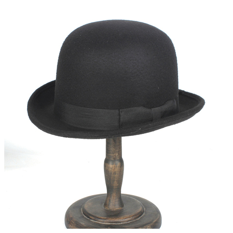 Chapeau en laine noire pour hommes et femmes, casquette de marié, chapeau de marié, Fedora, magicien, Billycock, taille 57-58CM ► Photo 1/6