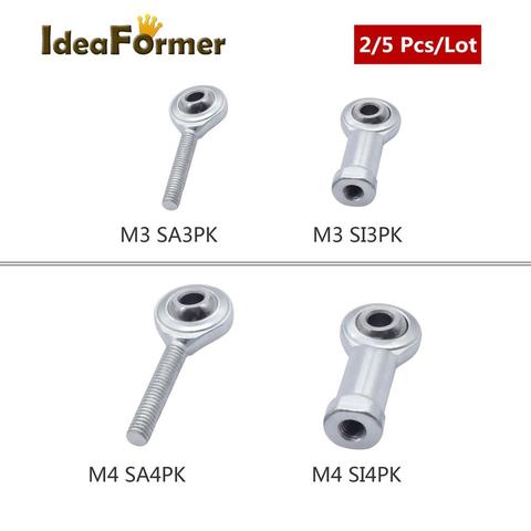 Roulement Fisheye femelle femelle femelle, roulement Fisheye M3/M4, roulement d'extrémité de tige droite, pour imprimante 3D Delta Kossel, 2/5 pièces, SA4PK SA3PK SI3PK SI4PK ► Photo 1/6