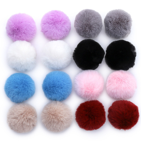 Pompon boule en fausse fourrure moelleuse 8cm, grand Pompon souple, bricolage pour porte-clés, couture sur écharpe, chaussures, vêtements, fournitures d'artisanat ► Photo 1/6