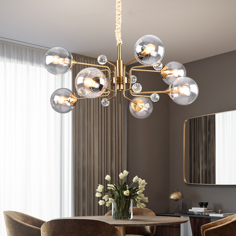 2022 moderne créatif Led lustre luminaires avec 10 Globes pour salon Restaurant livraison gratuite ► Photo 1/5