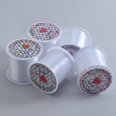 Rouleau de fil de pêche en Nylon transparent Non extensible pour la fabrication de bijoux, cordon pour perles, vente en gros, 1 rouleau ► Photo 1/6