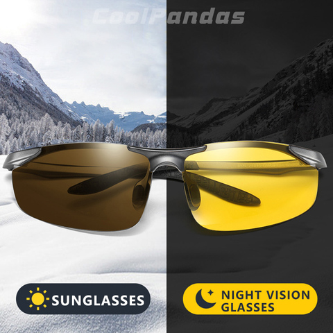 CoolPandas – lunettes De soleil polarisées en aluminium photochromique pour hommes et femmes, lunettes De conduite De jour et De nuit ► Photo 1/6