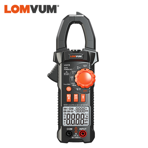 LOMVUM 600A pince mètre vrai RMS numérique cadran affichage température actuelle Test 6000 comptes multimètre V.F.C appel professionnel ► Photo 1/6