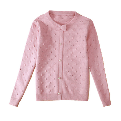 2022 vêtements de printemps enfants filles chandails casual solides manches longues bébé fille tricoté cardigan chandails pour les filles grands enfants ► Photo 1/6