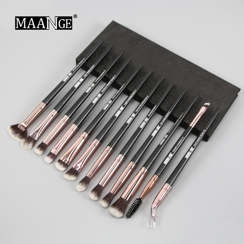 MAANGE Pro-ensemble de pinceaux à maquillage, 3/5/12 pièces, pour ombre à paupières, mélange, Eyeliner cils, outils pour se maquiller ► Photo 1/6