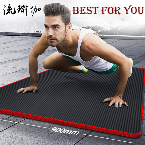 200CM 15MM haute qualité Sport supplémentaire épais NRB tapis de Yoga antidérapants pour Fitness Pilates gymnase maison Fitness Camping tapis insipide ► Photo 1/6