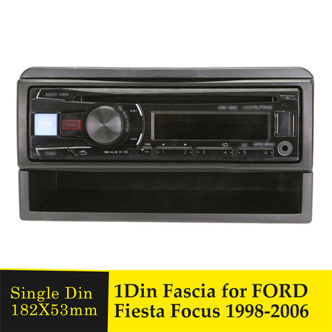 Un Din voiture Fascia stéréo Radio lecteur DVD panneau plaque cadre lunette Audio adaptateur tableau de bord Kit de montage pour Ford Fiesta Focus 1998-2006 ► Photo 1/6