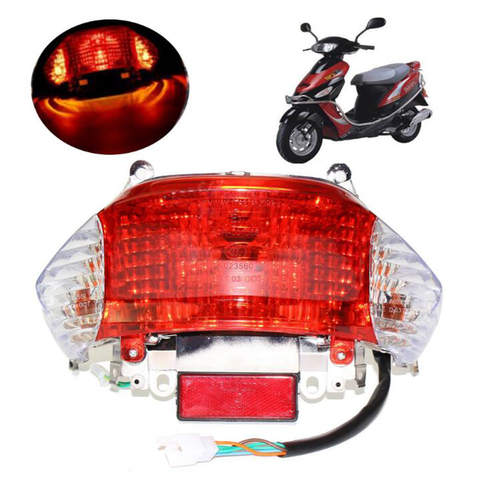 12V moto clignotant arrière feu arrière pour ensoleillé GY6 moteur 49cc 50cc chinois SCOOTER cyclomoteur UM Roketa feu arrière 200W ► Photo 1/6