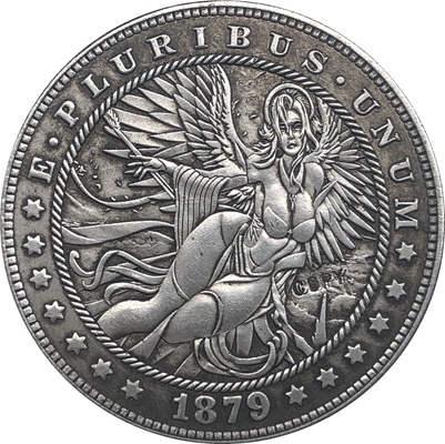 Hobo-pièce de monnaie en Nickel 1879, états-unis Morgan, Type 153 ► Photo 1/2